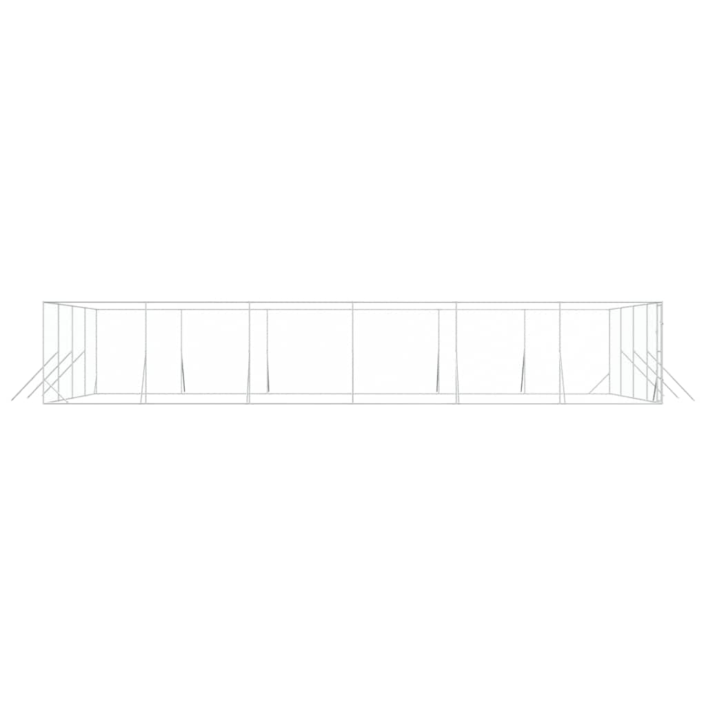 Utendørs hundekennel sølv 8x12x2 m galvanisert stål