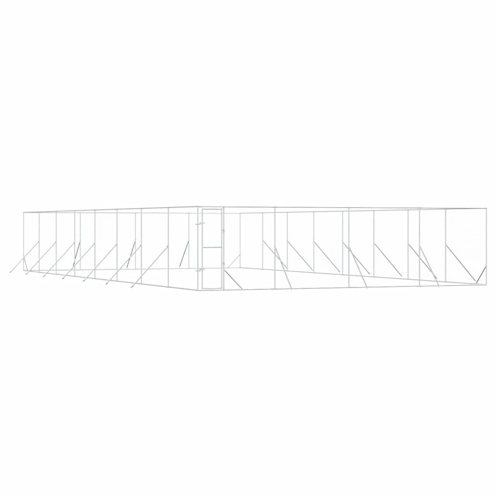 Utendørs hundekennel sølv 8x16x2 m galvanisert stål