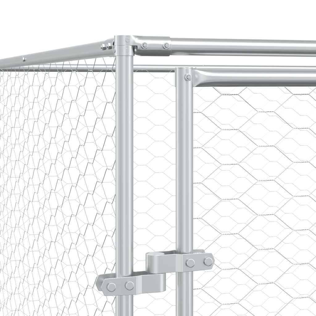 Utendørs hundekennel sølv 8x16x2 m galvanisert stål
