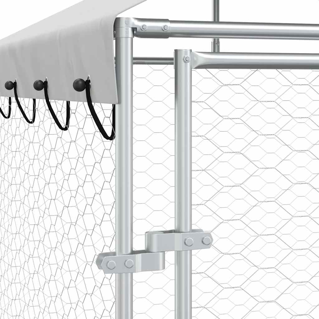 Utendørs hundekennel sølv 10x2x2,5 m galvanisert stål
