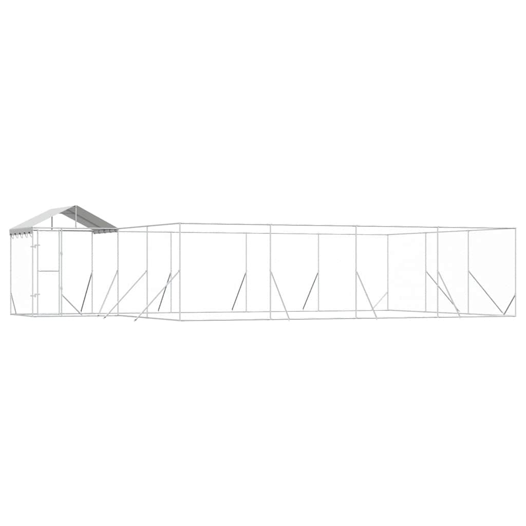 Utendørs hundekennel sølv 10x6x2,5 m galvanisert stål