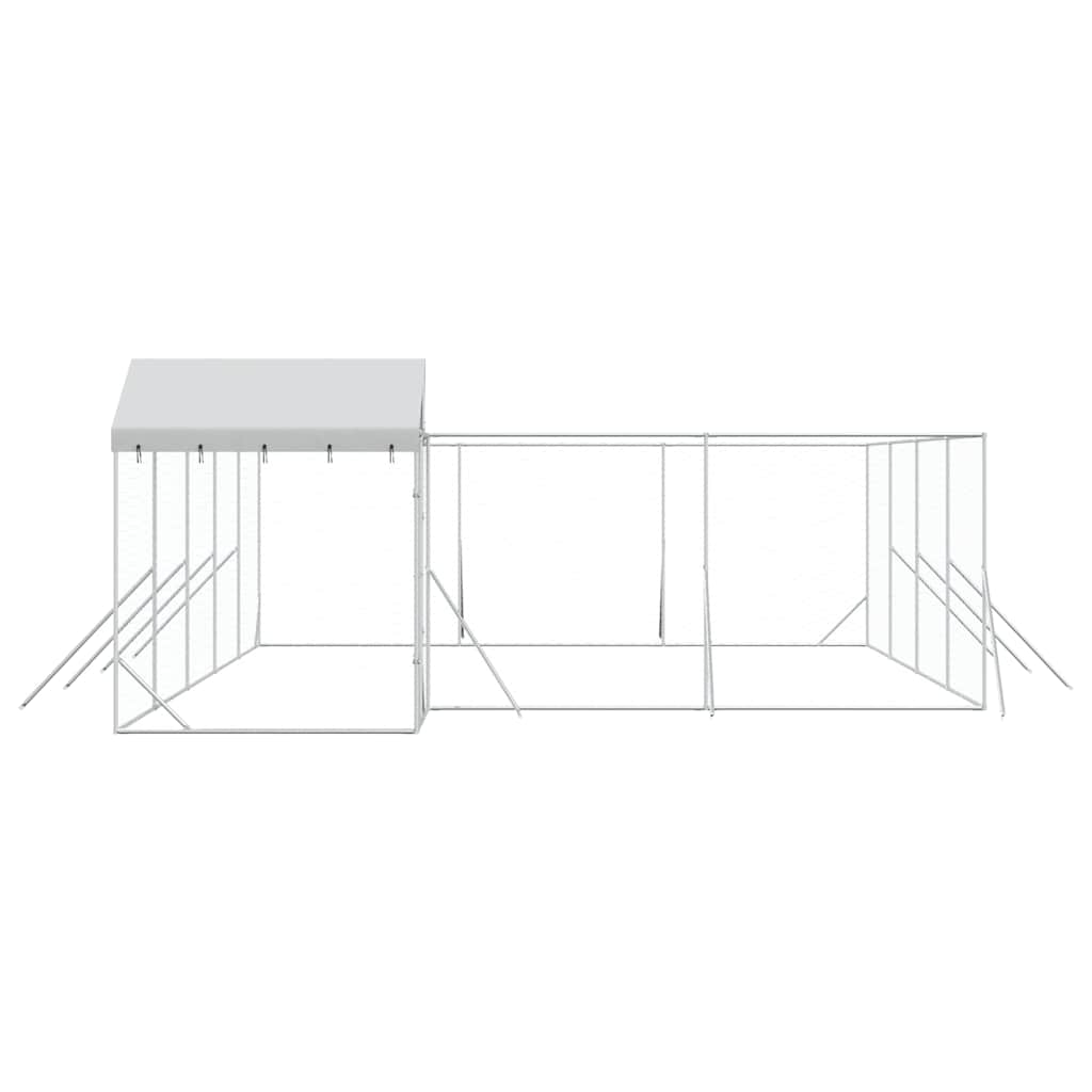 Utendørs hundekennel sølv 10x6x2,5 m galvanisert stål