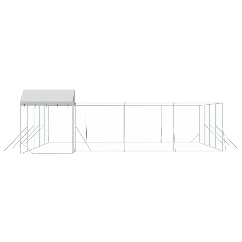 Utendørs hundekennel sølv 10x8x2,5 m galvanisert stål