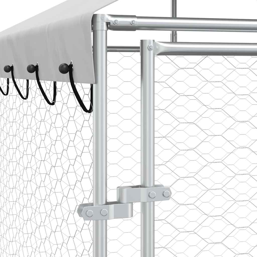 Utendørs hundekennel sølv 10x8x2,5 m galvanisert stål