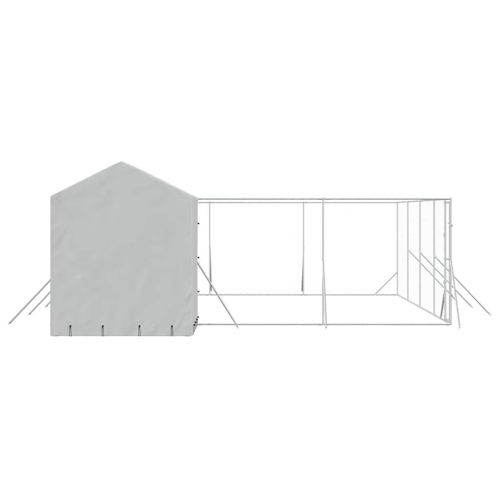 Utendørs hundekennel sølv 10x6x2,5 m galvanisert stål