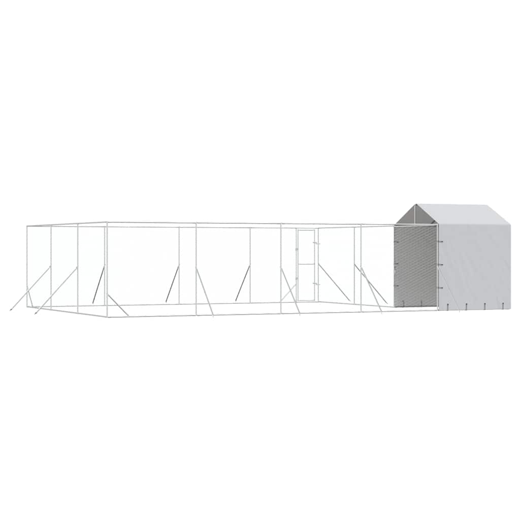 Utendørs hundekennel sølv 10x6x2,5 m galvanisert stål