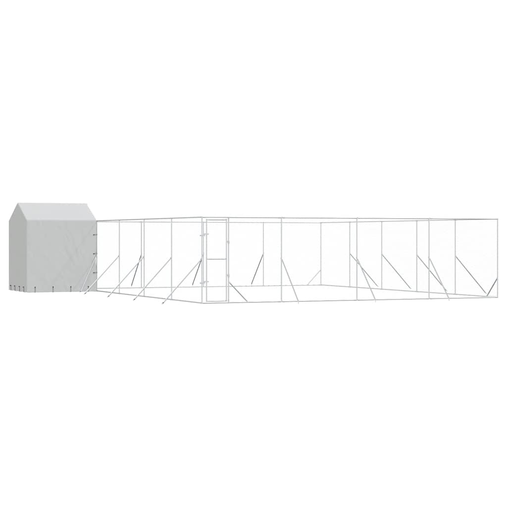 Utendørs hundekennel sølv 10x10x2,5 m galvanisert stål