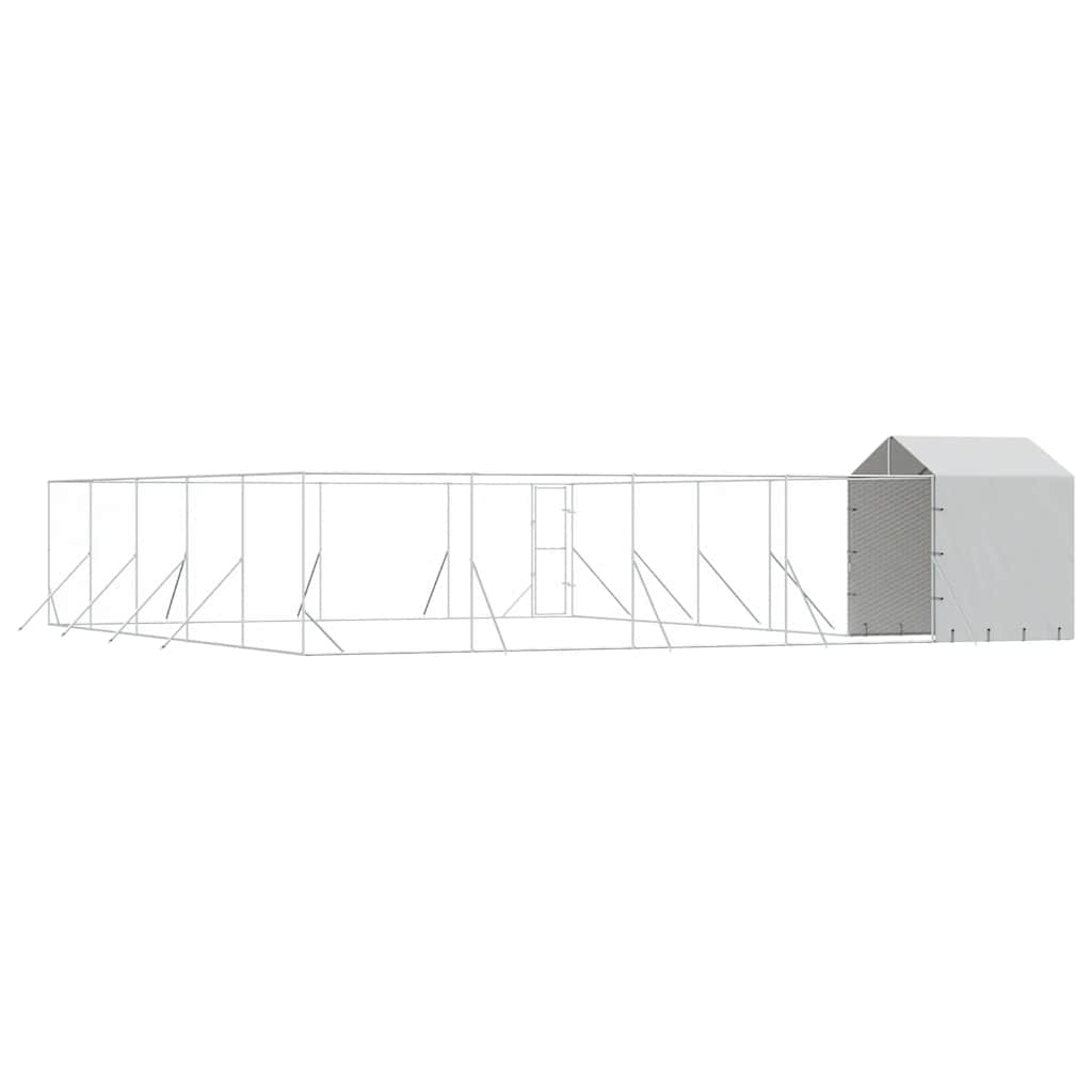 Utendørs hundekennel sølv 10x10x2,5 m galvanisert stål
