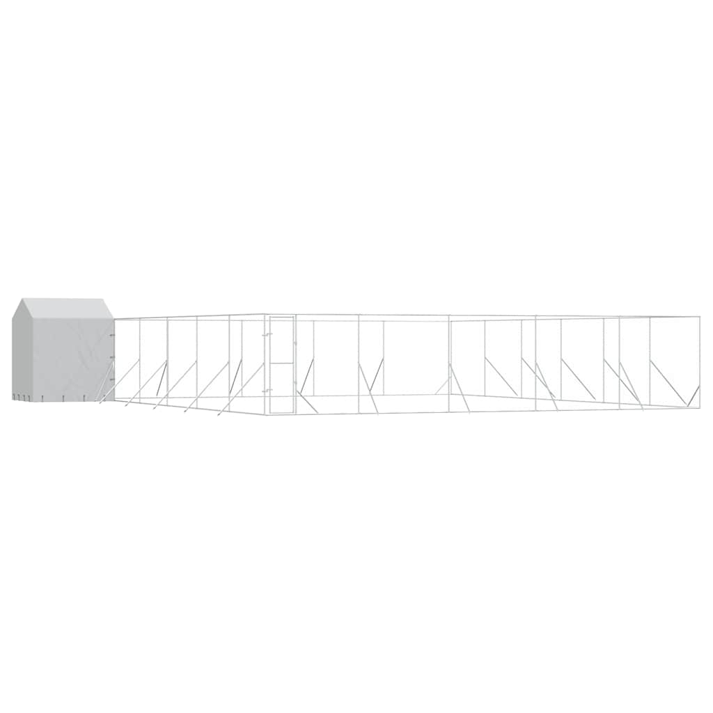 Utendørs hundekennel sølv 12x12x2,5 m galvanisert stål
