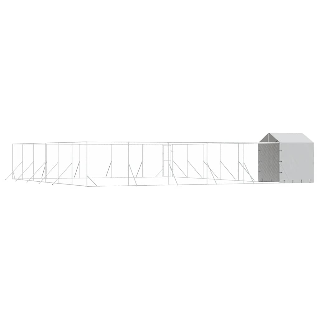 Utendørs hundekennel sølv 12x12x2,5 m galvanisert stål