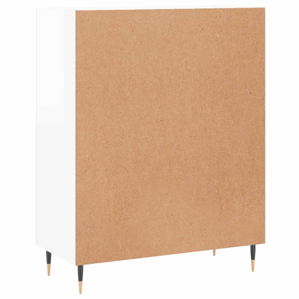 Skjenk høyglans hvit 69,5x34x90 cm konstruert tre