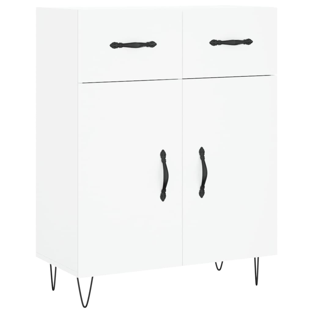 Skjenk hvit 69,5x34x90 cm konstruert tre