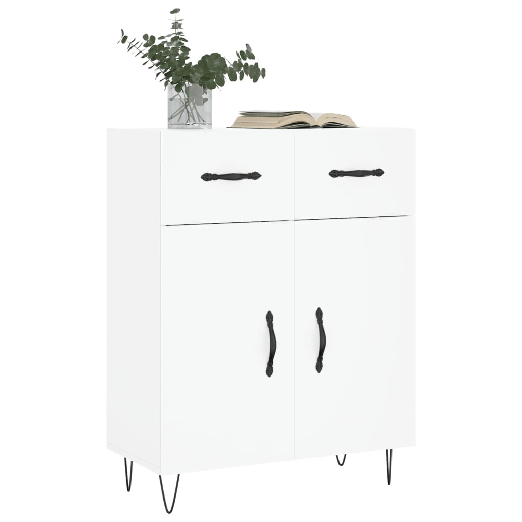 Skjenk hvit 69,5x34x90 cm konstruert tre