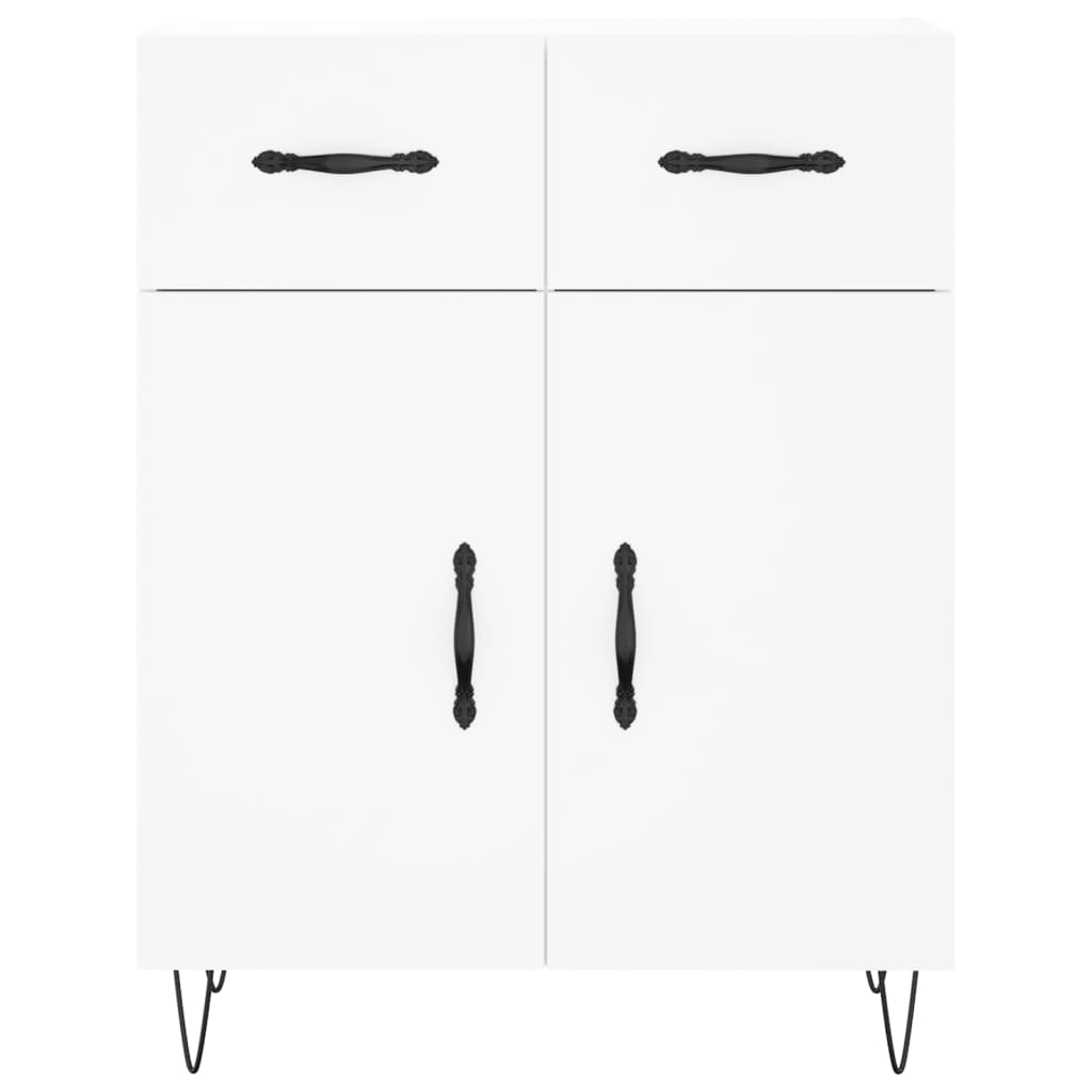 Skjenk hvit 69,5x34x90 cm konstruert tre