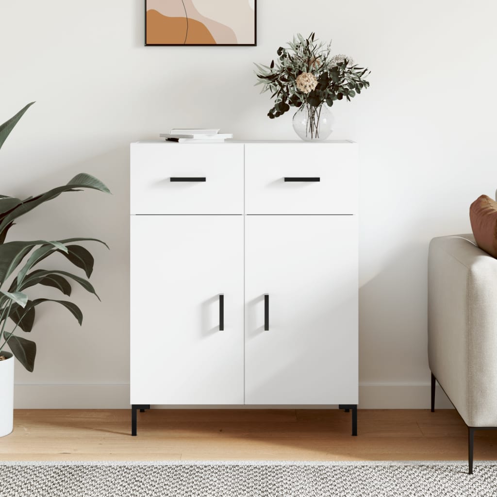 Skjenk hvit 69,5x34x90 cm konstruert tre