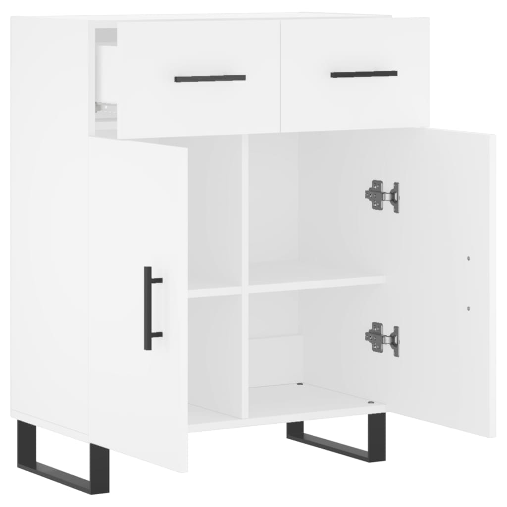 Skjenk hvit 69,5x34x90 cm konstruert tre