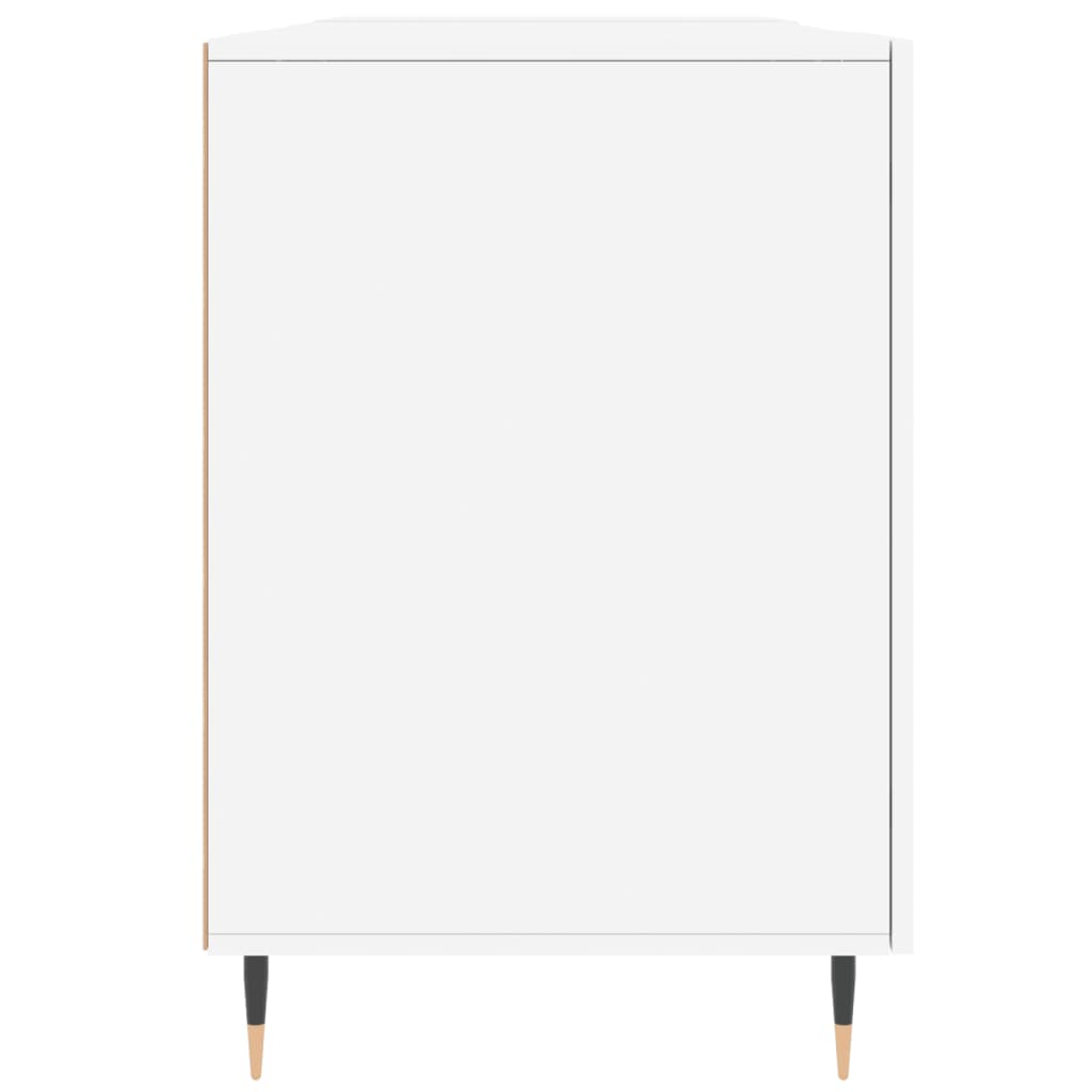 Skrivebord hvit 140x50x75 cm konstruert tre
