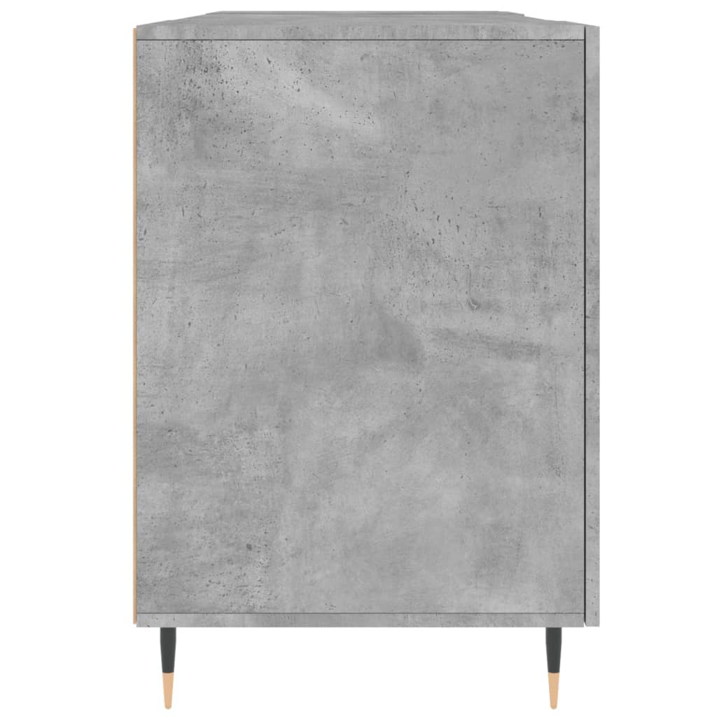 Skrivebord betonggrå 140x50x75 cm konstruert tre