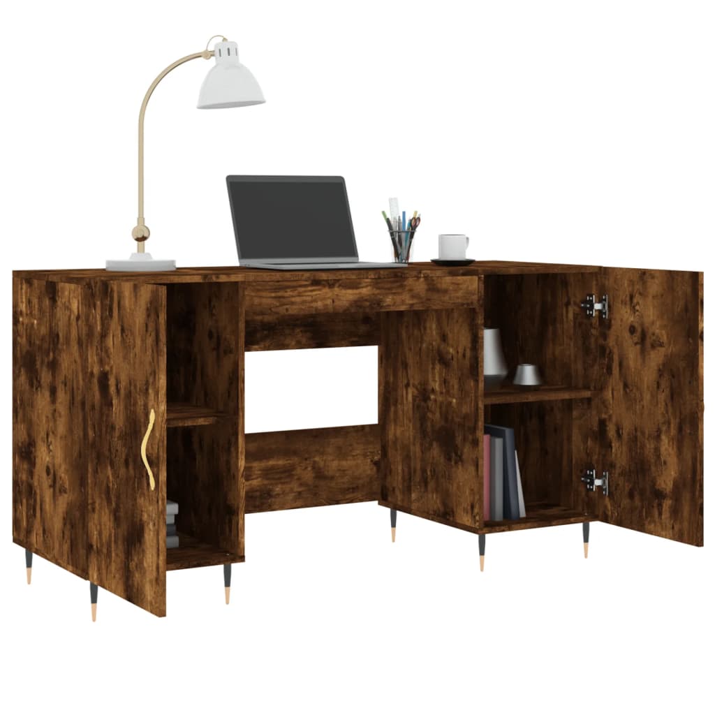 Skrivebord røkt eik 140x50x75 cm konstruert tre