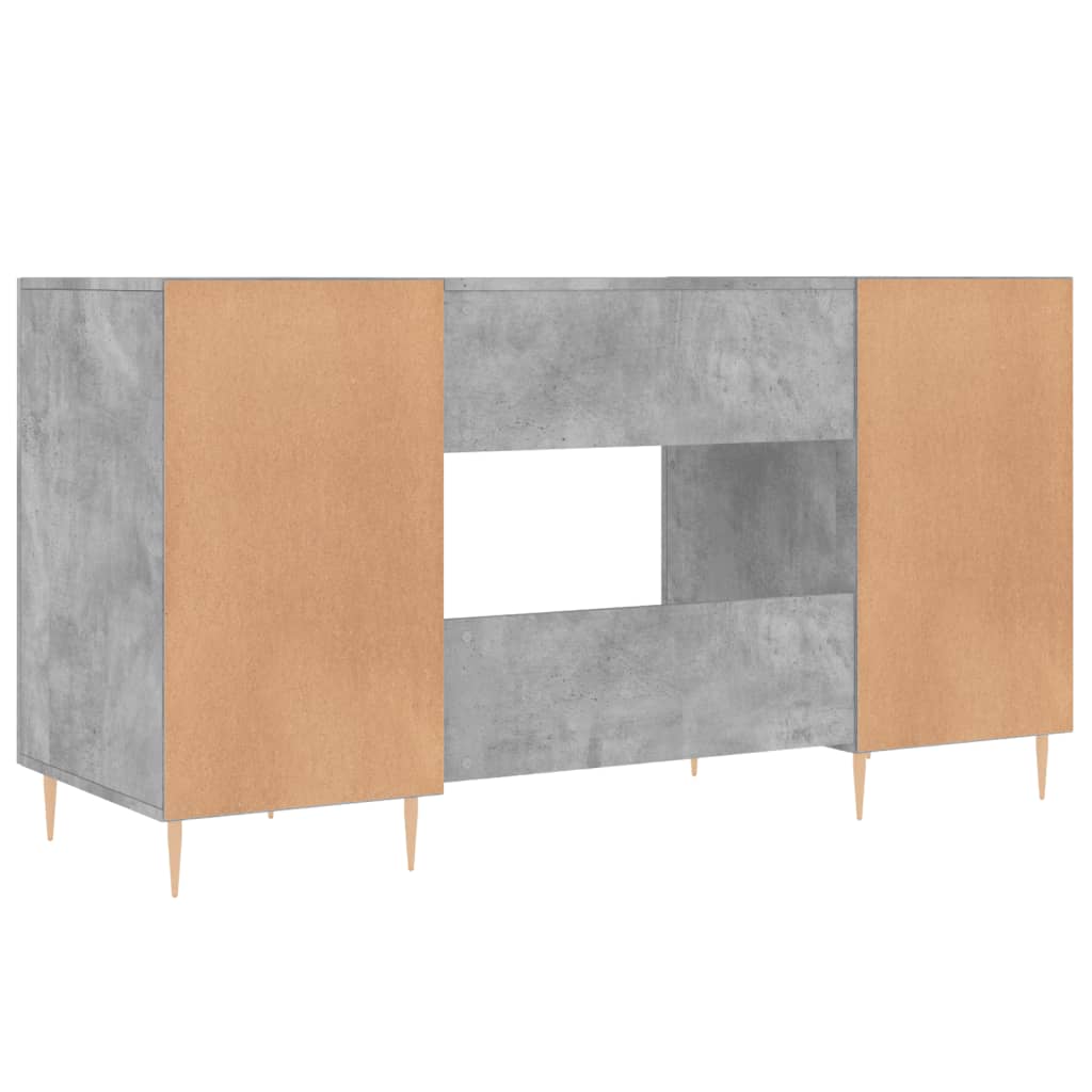 Skrivebord betonggrå 140x50x75 cm konstruert tre