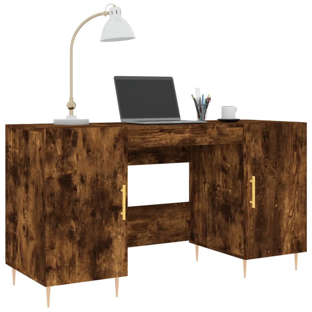 Skrivebord røkt eik 140x50x75 cm konstruert tre