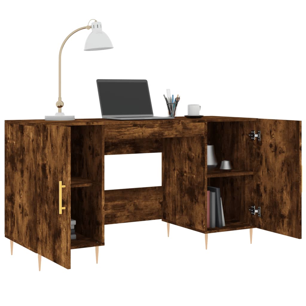 Skrivebord røkt eik 140x50x75 cm konstruert tre