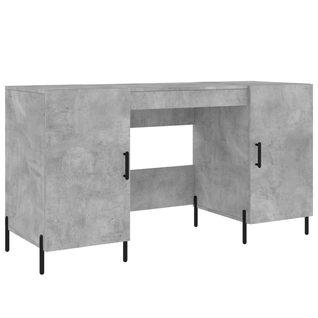 Skrivebord betonggrå 140x50x75 cm konstruert tre