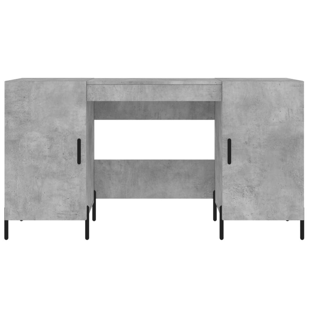 Skrivebord betonggrå 140x50x75 cm konstruert tre