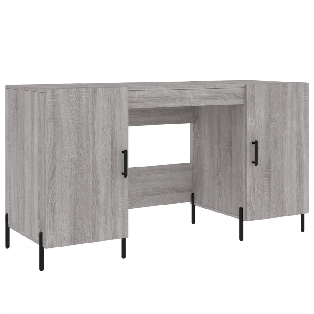 Skrivebord grå sonoma 140x50x75 cm konstruert tre