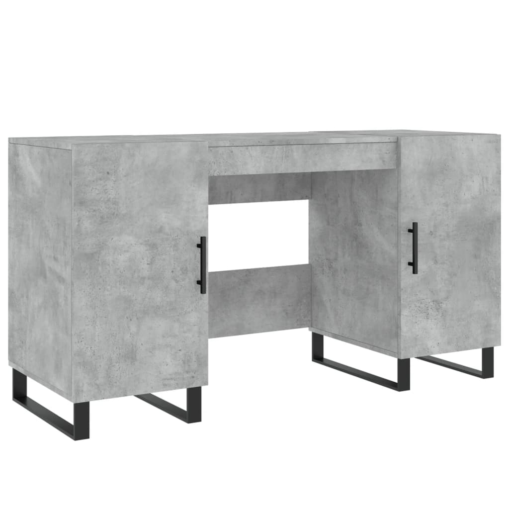 Skrivebord betonggrå 140x50x75 cm konstruert tre