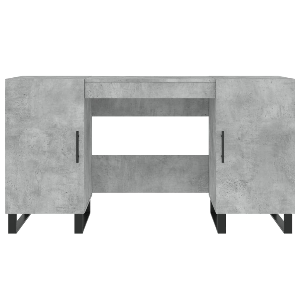 Skrivebord betonggrå 140x50x75 cm konstruert tre