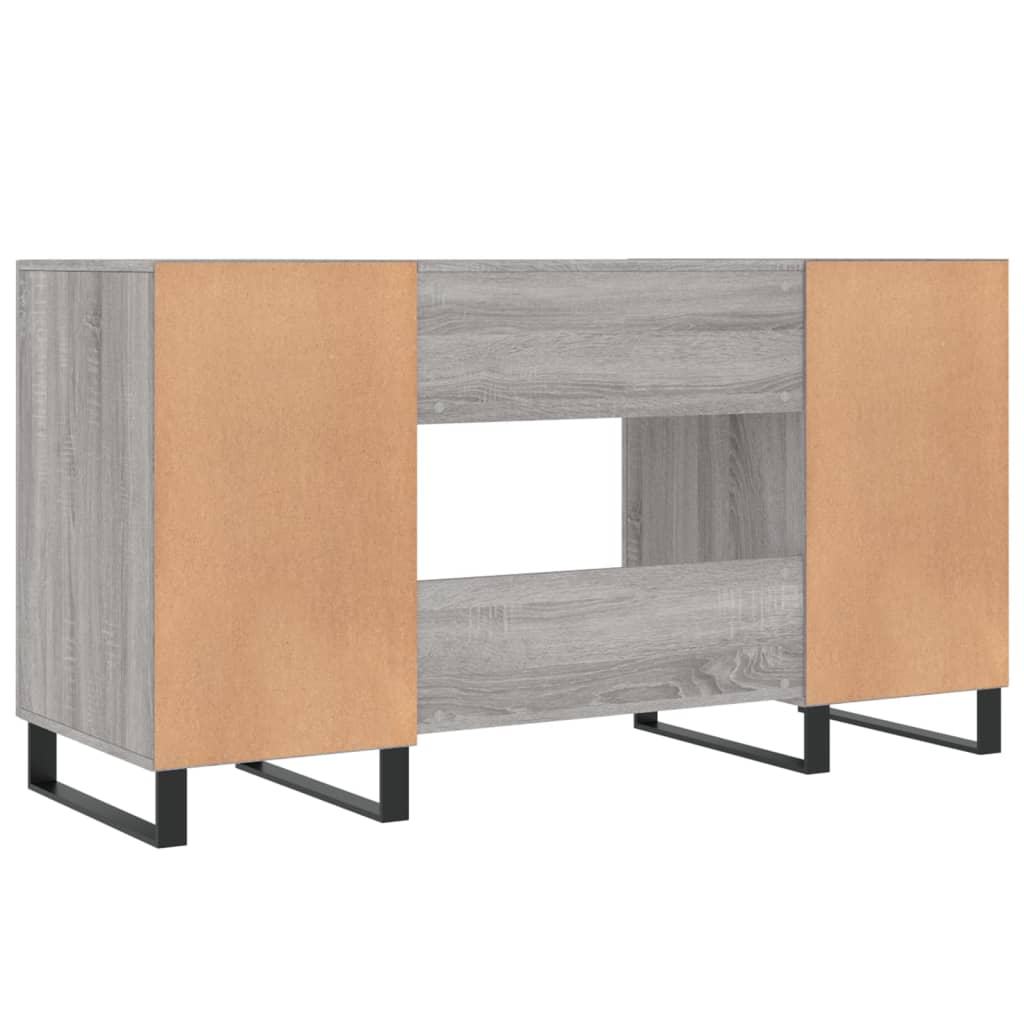 Skrivebord grå sonoma 140x50x75 cm konstruert tre
