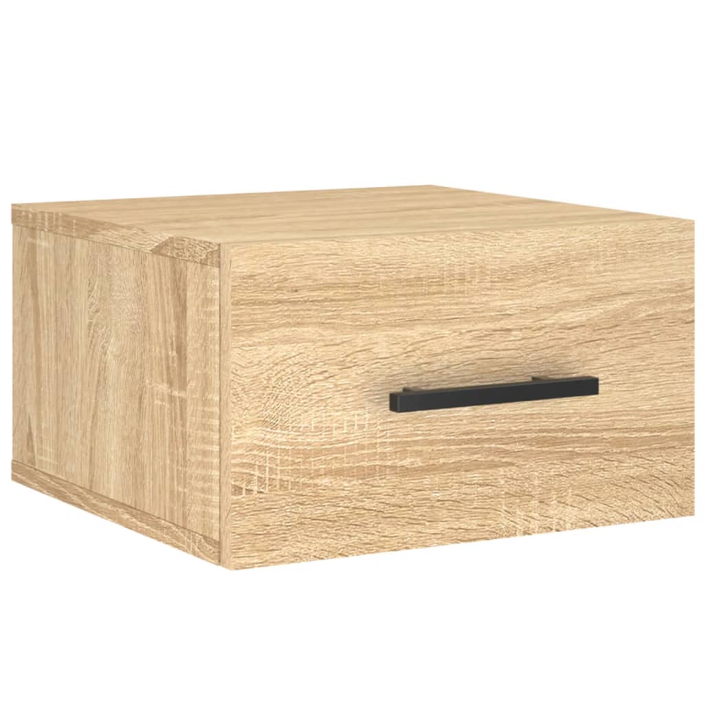 Veggmontert nattbord 2 stk sonoma eik 35x35x20 cm