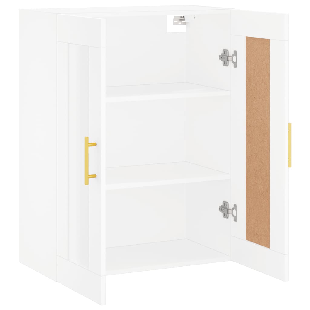 Veggmontert skap hvit 69,5x34x90 cm konstruert tre