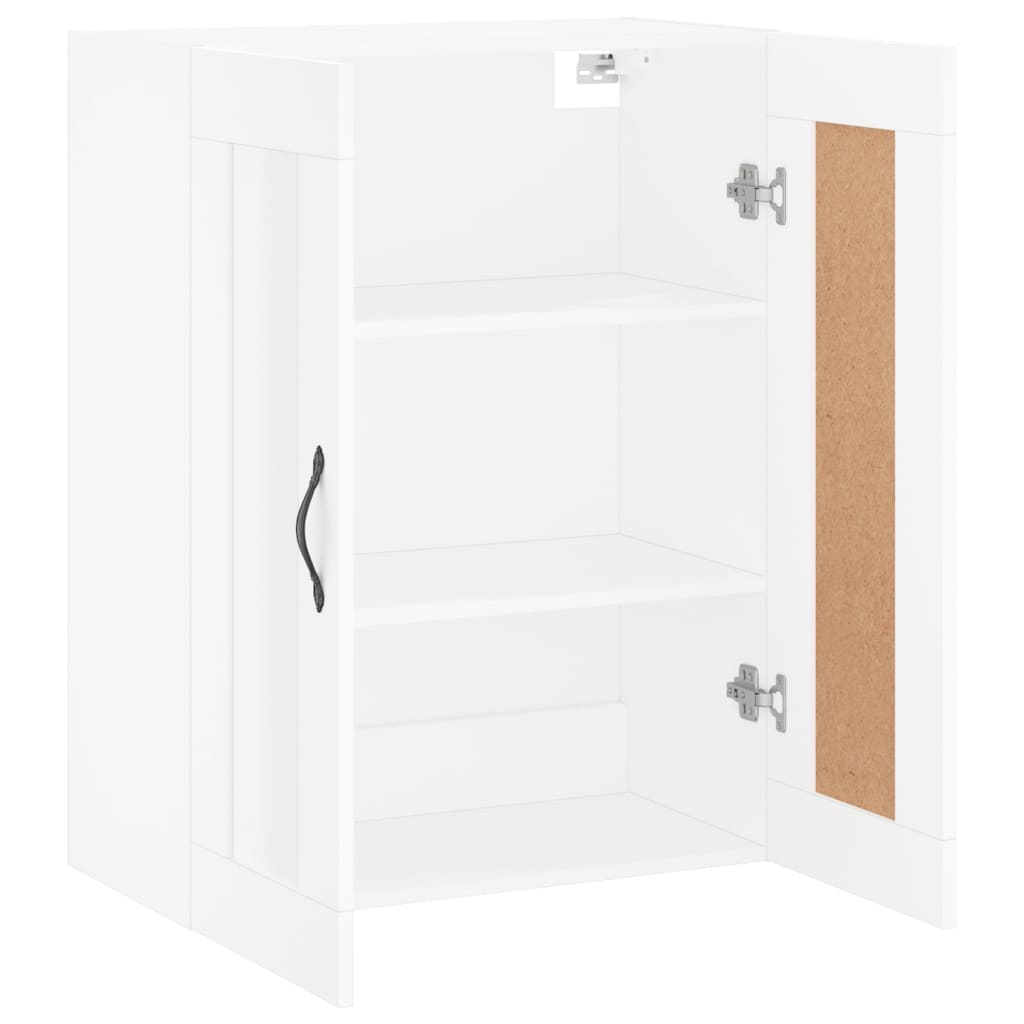 Veggmontert skap hvit 69,5x34x90 cm konstruert tre