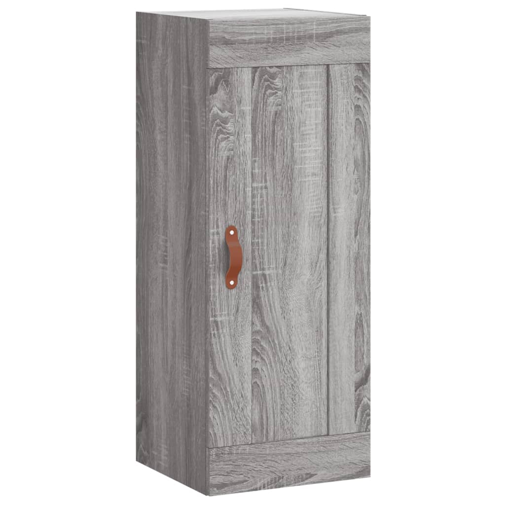 Veggmontert skap grå sonoma 34,5x34x90 cm konstruert tre