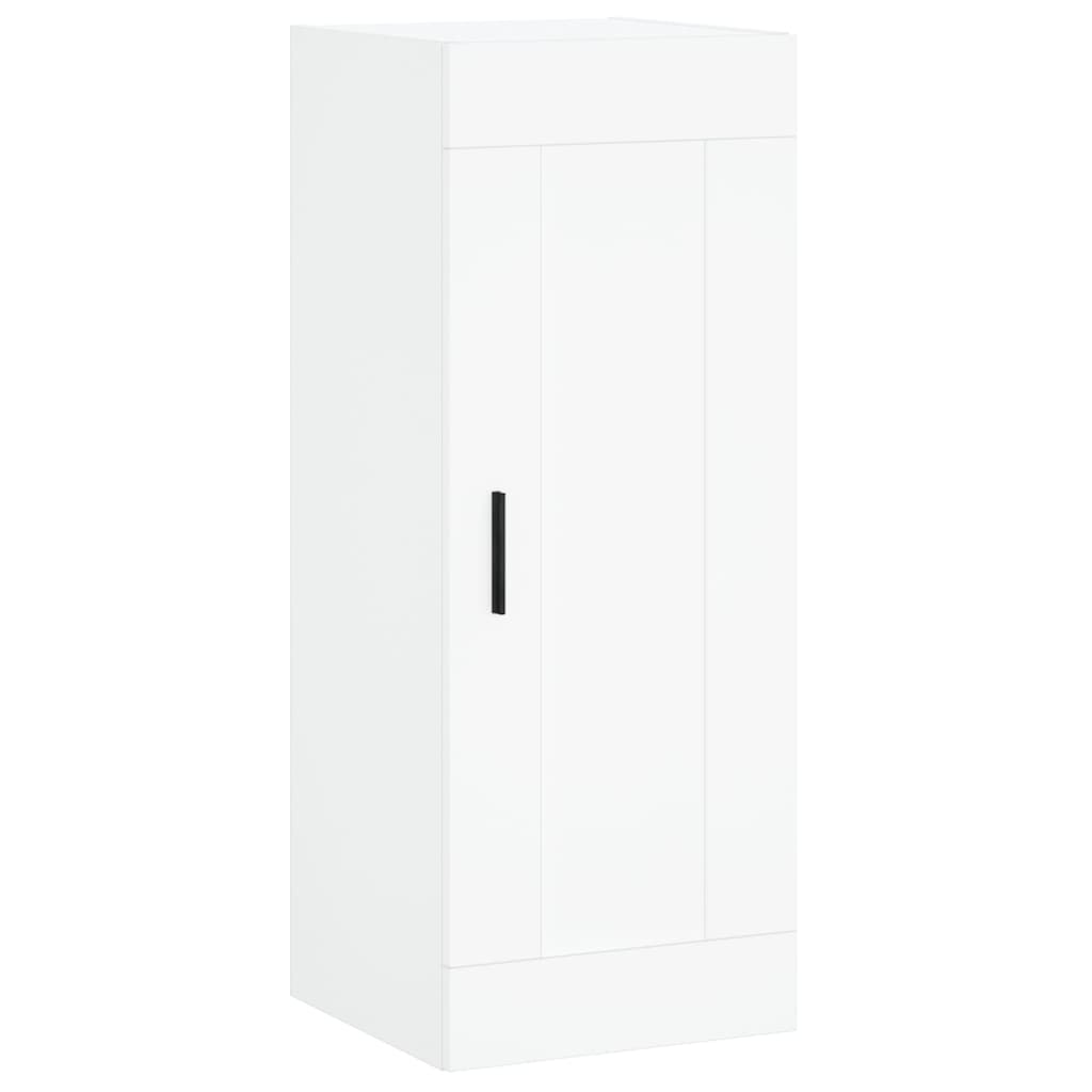 Veggmontert skap hvit 34,5x34x90 cm konstruert tre