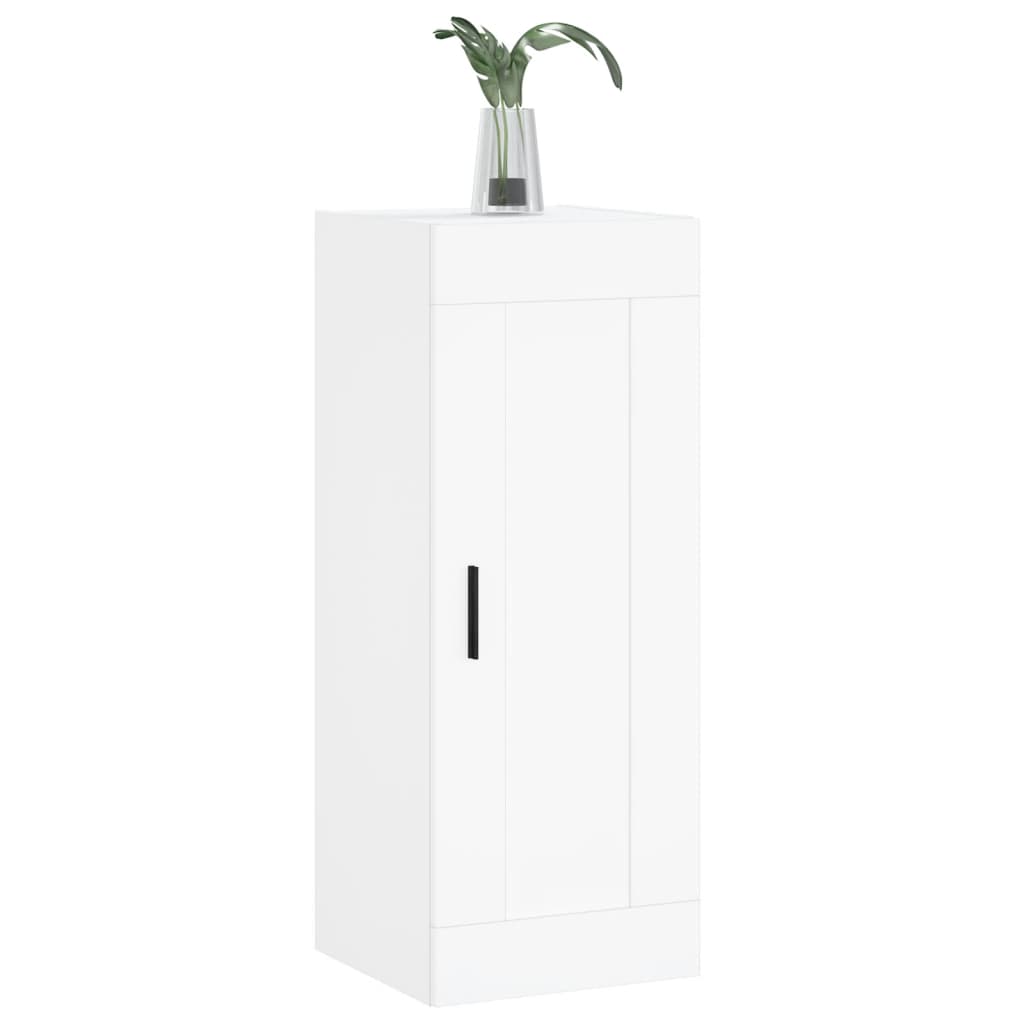 Veggmontert skap hvit 34,5x34x90 cm konstruert tre