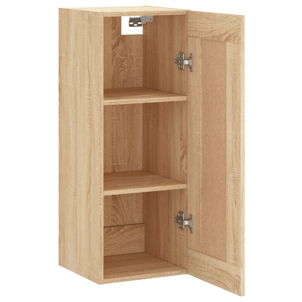 Veggmontert skap sonoma eik 34,5x34x90 cm konstruert tre