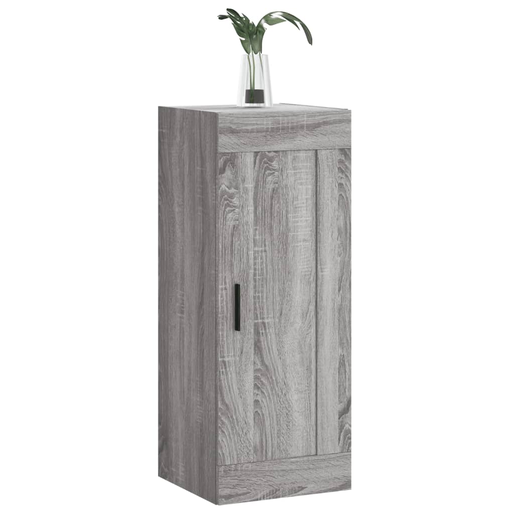 Veggmontert skap grå sonoma 34,5x34x90 cm konstruert tre