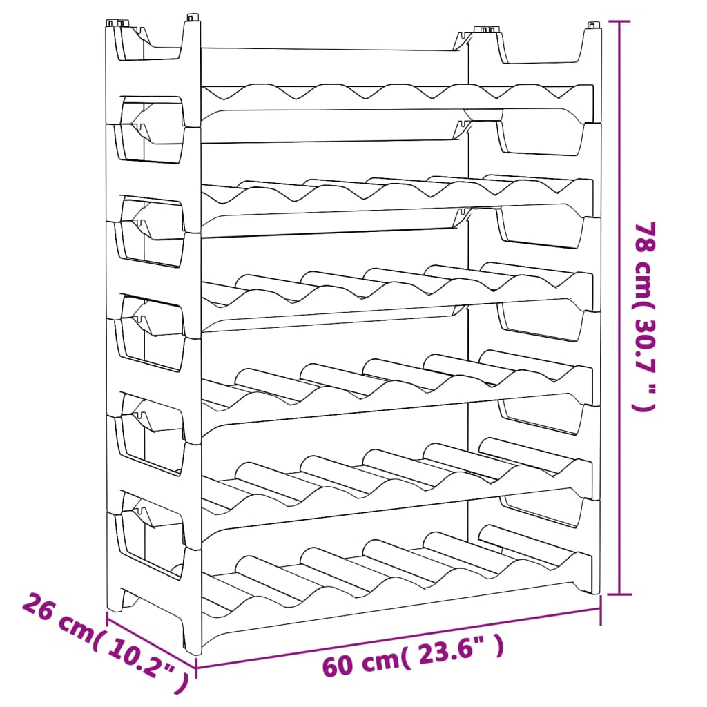Vinstativ for 36 flasker PP stablebar vidaXL