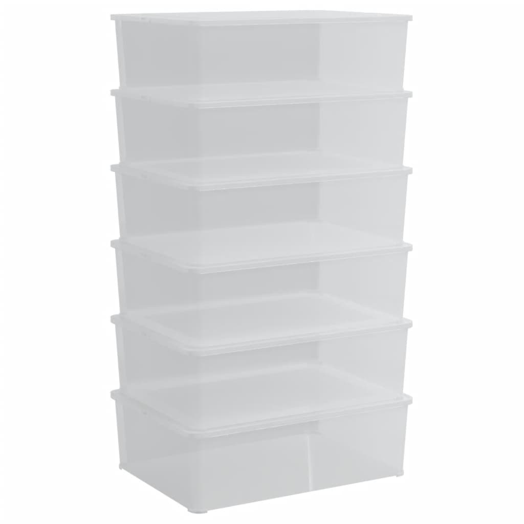 Putekasser plast 6 stk 25 L stablebar vidaXL