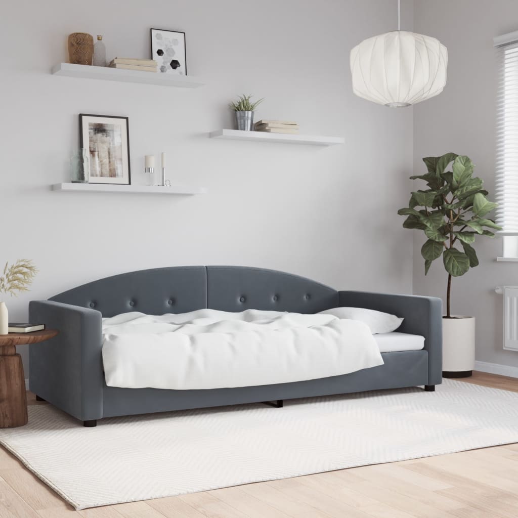 Dagseng mørkegrå 90x190 cm fløyel