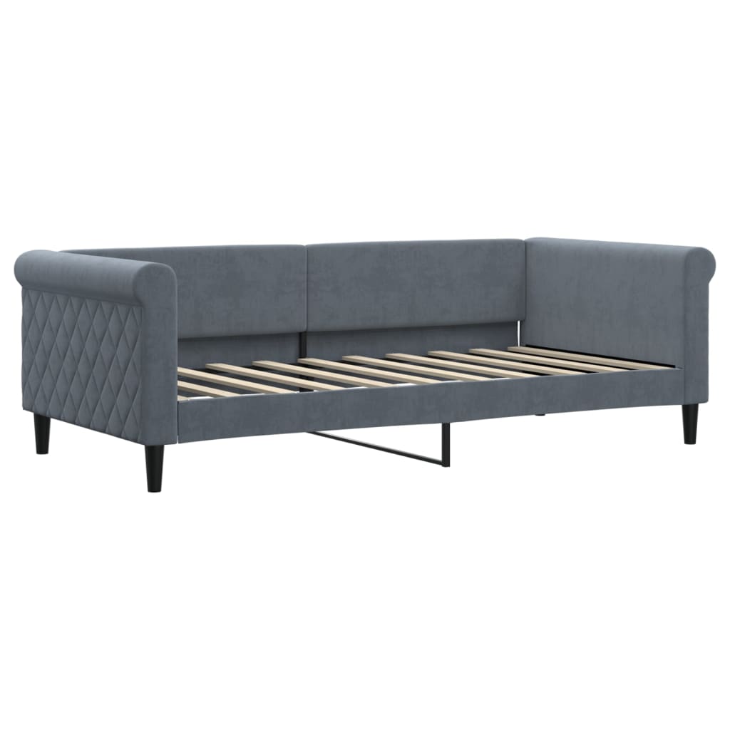 Dagseng mørkegrå 90x190 cm fløyel