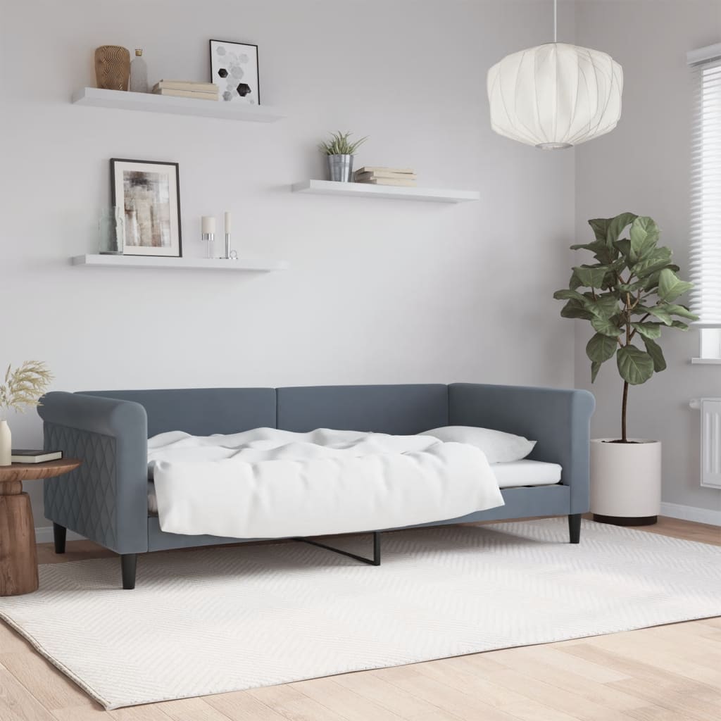Dagseng mørkegrå 90x190 cm fløyel