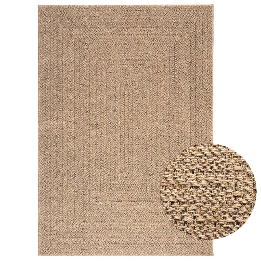 Teppe ZIZUR 120x170 cm jute-utseende innendørs og utendørs