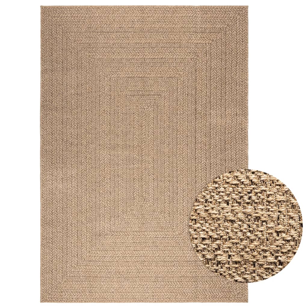 Teppe ZIZUR 160x230 cm jute-utseende innendørs og utendørs