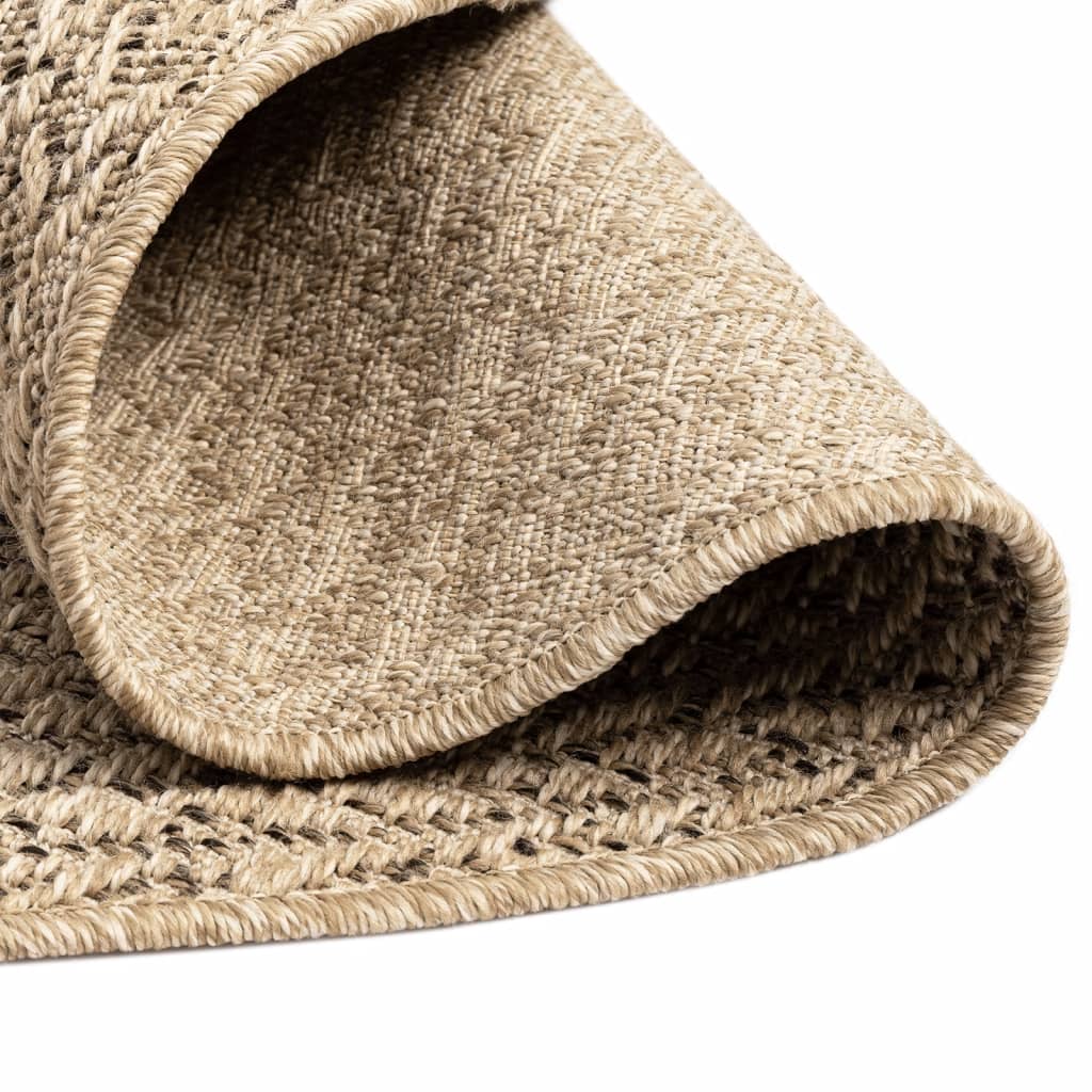 Teppe ZIZUR 120 cm jute-utseende innendørs og utendørs