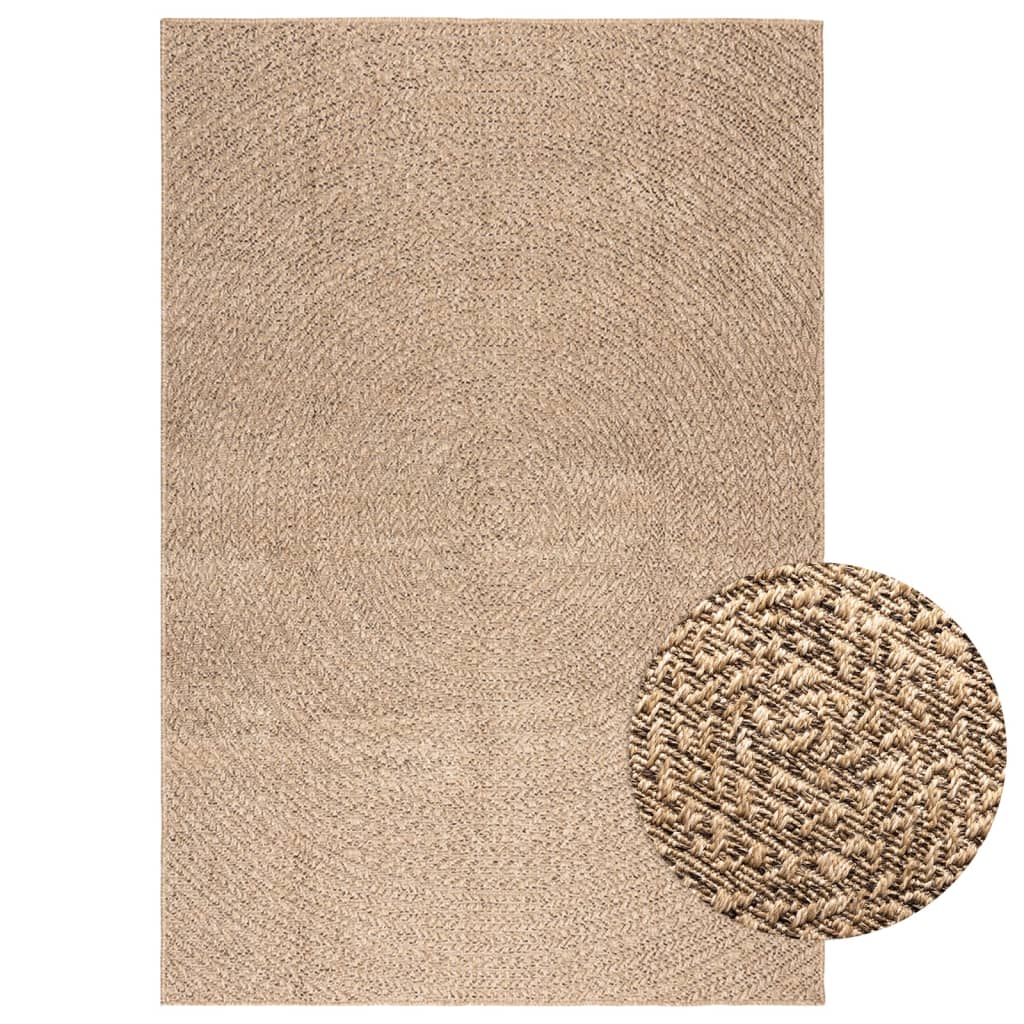Teppe ZIZUR 140x200 cm jute-utseende innendørs og utendørs