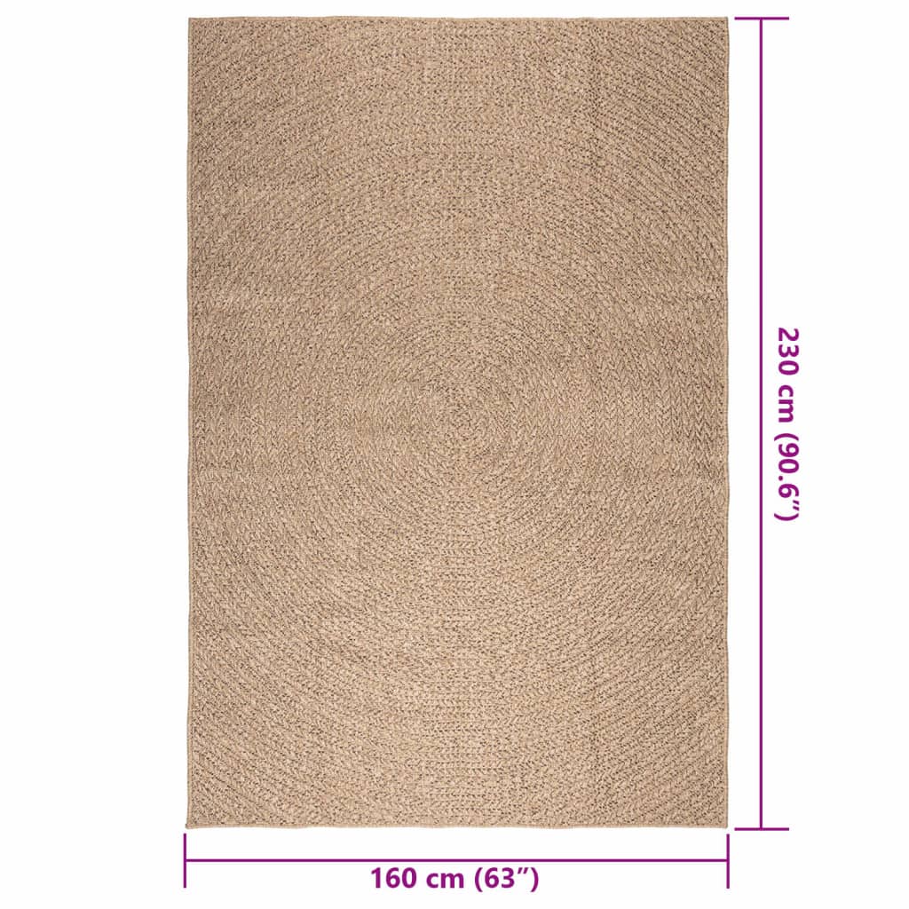 Teppe ZIZUR 160x230 cm jute-utseende innendørs og utendørs